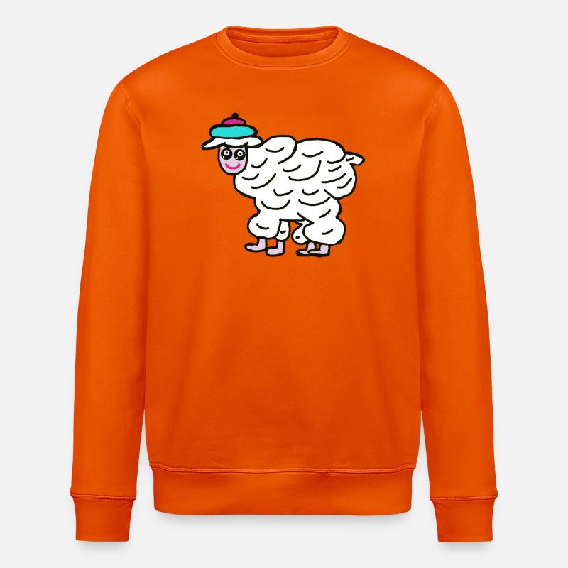 Kinder Schaf Schafe Lamm lustig  - Stanley/Stella Unisex Bio-Sweatshirt ROLLER - Tieforange