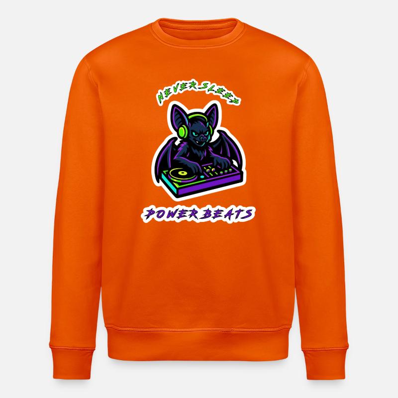 Neon Bat DJ Power Beats - Stanley/Stella ROLLER Unisex Organic Sweatshirt - bright orange