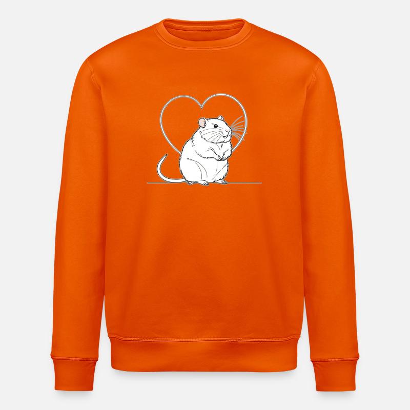 Herz-Ratte im Herzrahmen - Stanley/Stella Unisex Bio-Sweatshirt ROLLER - Tieforange