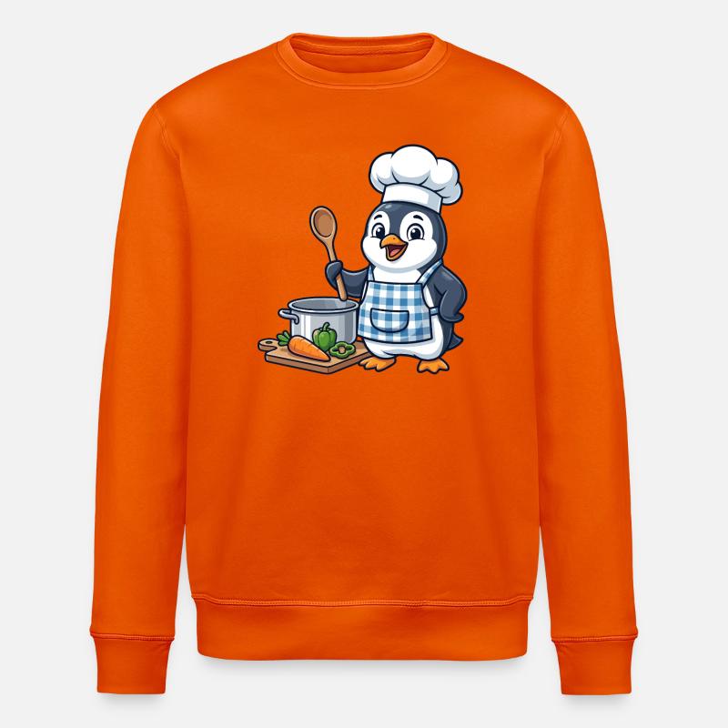 Cuisson des légumes de Penguin Chef - Sweat bio ROLLER Stanley/Stella Unisexe - orange profond