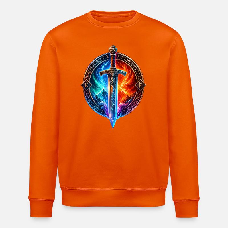 Feuer Eis Drachenschwert - Stanley/Stella Unisex Bio-Sweatshirt ROLLER - Tieforange