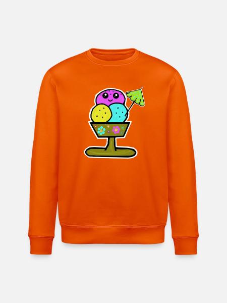 Bunter Eisbecher Eiscreme Eiskreme Eis - Stanley/Stella ROLLER Unisex Organic Sweatshirt - bright orange