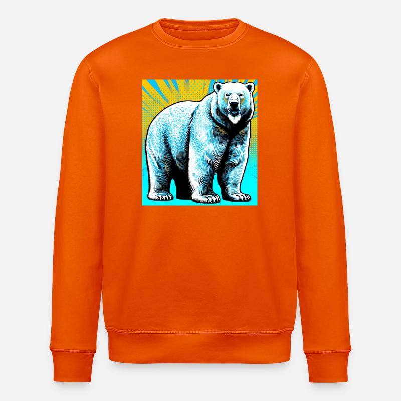 ours blanc - Sweat bio ROLLER Stanley/Stella Unisexe - orange profond