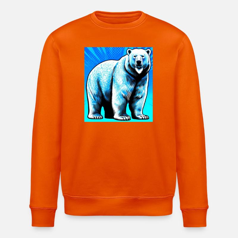 ours blanc - Sweat bio ROLLER Stanley/Stella Unisexe - orange profond