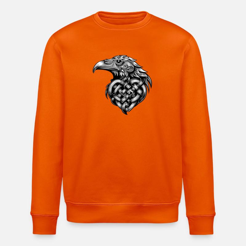 Adler-Illustration Schwarzer Tattoo-Stil - Stanley/Stella Unisex Bio-Sweatshirt ROLLER - Tieforange