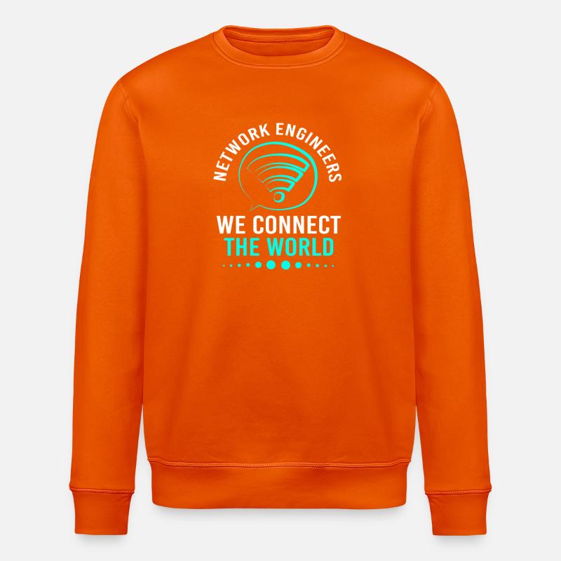 Network Engineer Programmer Computer Scientist - Stanley/Stella ROLLER Unisex Organic Sweatshirt - bright orange