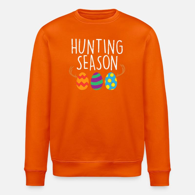 Hunting Season Easter Eggs - Stanley/Stella ROLLER Unisex Organic Sweatshirt - bright orange
