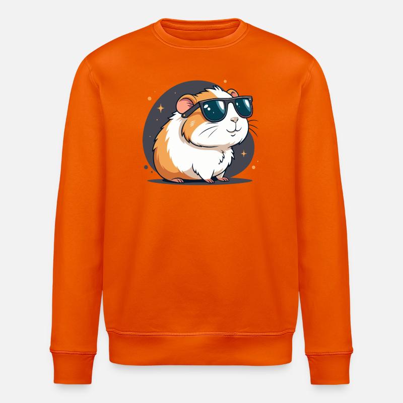 Cooler Hamster mit dunkler Brille - Stanley/Stella Unisex Bio-Sweatshirt ROLLER - Tieforange