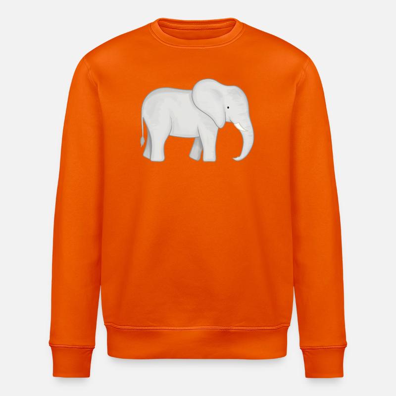 Dessin de l’éléphant blanc - Sweat bio ROLLER Stanley/Stella Unisexe - orange profond