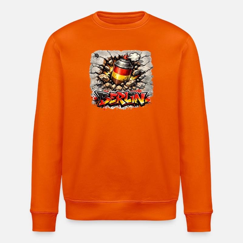 Die Berliner Mauer - Stanley/Stella Unisex Bio-Sweatshirt ROLLER - Tieforange