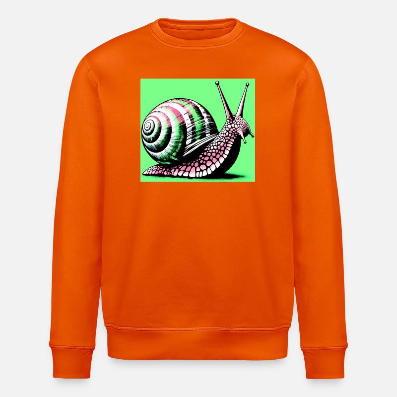 Snail - Stanley/Stella ROLLER Unisex Organic Sweatshirt - bright orange