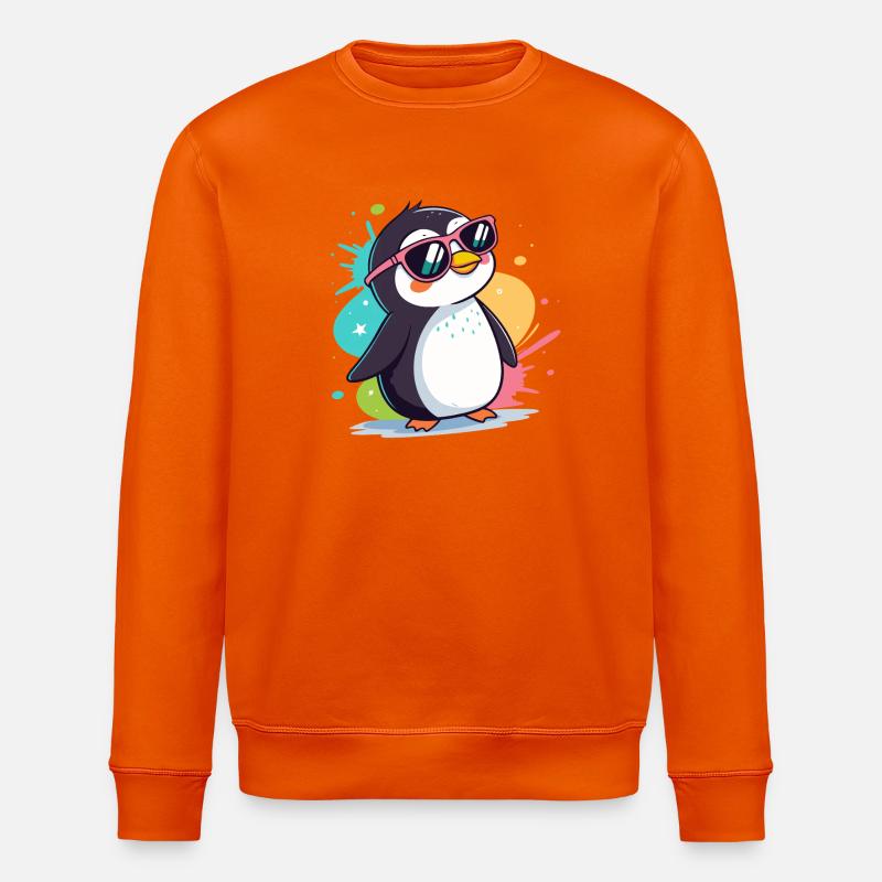 Pingouin cool pop lunettes roses - Sweat bio ROLLER Stanley/Stella Unisexe - orange profond