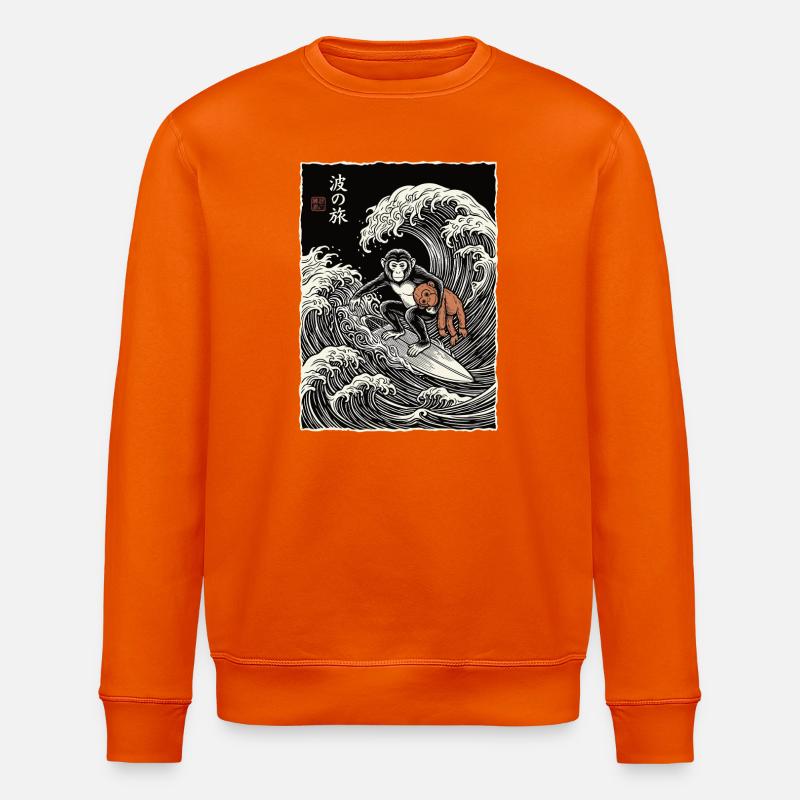 Ukiyo-e Baby Monkey Punch - Stanley/Stella Unisex Bio-Sweatshirt ROLLER - Tieforange