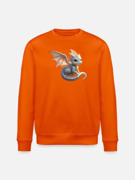 Kleiner süßer Drache - Stanley/Stella Unisex Bio-Sweatshirt ROLLER - Tieforange