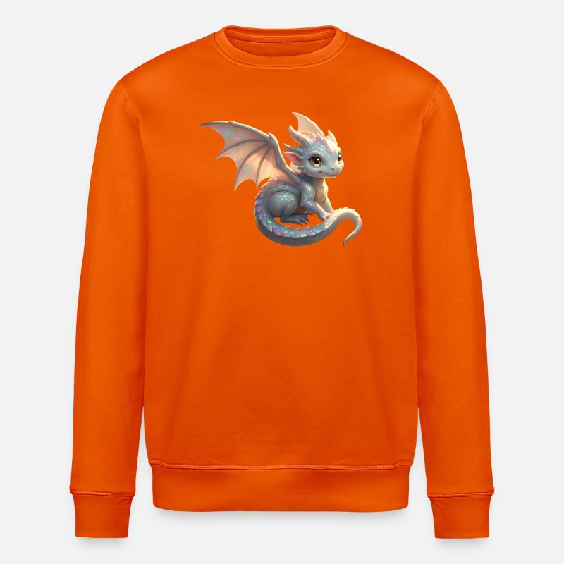 Kleiner süßer Drache - Stanley/Stella Unisex Bio-Sweatshirt ROLLER - Tieforange