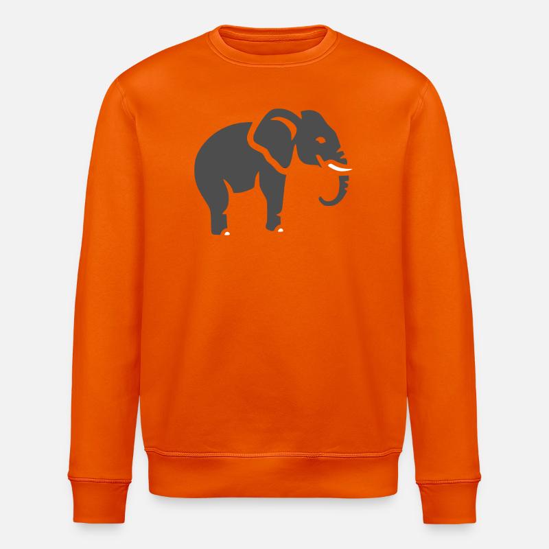 Elefant Silhouette Afrika Tier - Stanley/Stella Unisex Bio-Sweatshirt ROLLER - Tieforange