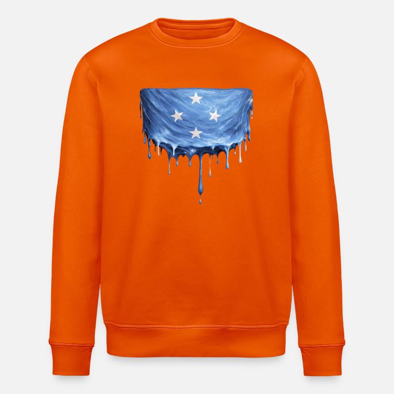 Micronesia tropfende Flagge - Stanley/Stella Unisex Bio-Sweatshirt ROLLER - Tieforange