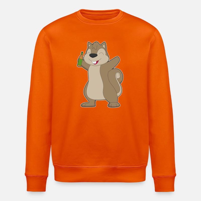 Bouteille de bière Écureuil - Sweat bio ROLLER Stanley/Stella Unisexe - orange profond