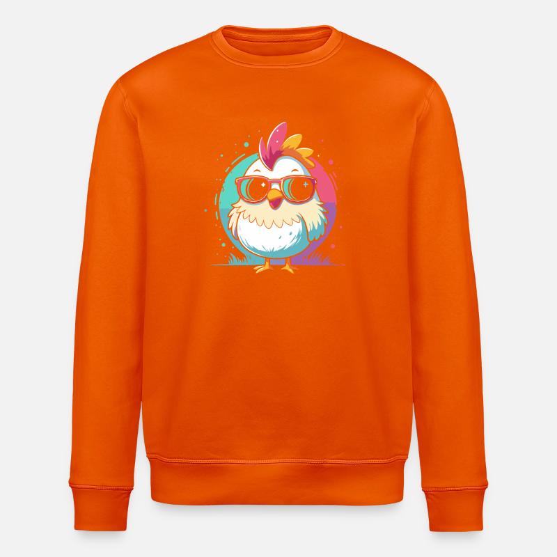 Flashy Chick Pastel Sunglasses - Stanley/Stella ROLLER Unisex Organic Sweatshirt - bright orange