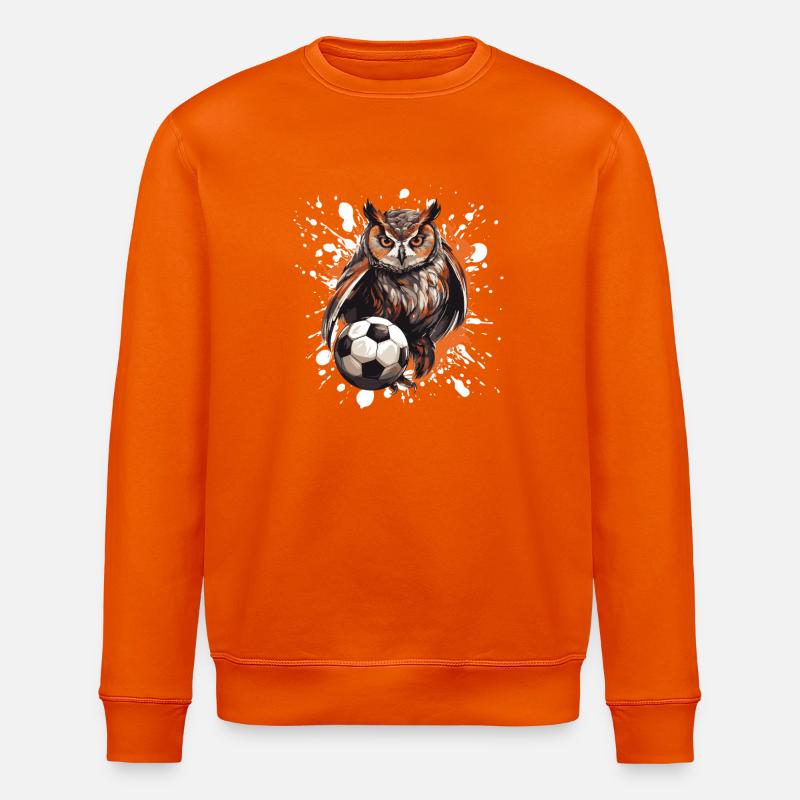 Eule Fussball Team - Stanley/Stella Unisex Bio-Sweatshirt ROLLER - Tieforange