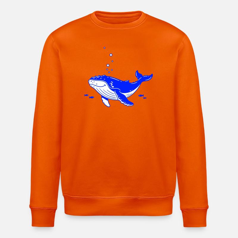 Süsser Wal  - Stanley/Stella Unisex Bio-Sweatshirt ROLLER - Tieforange