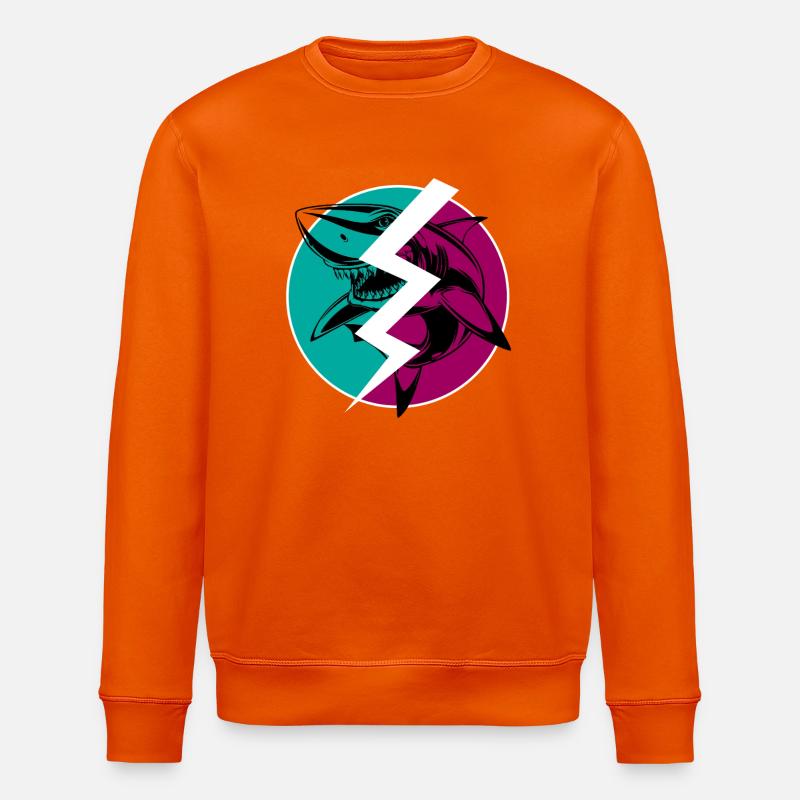Elektrischer Split Shark - Stanley/Stella Unisex Bio-Sweatshirt ROLLER - Tieforange