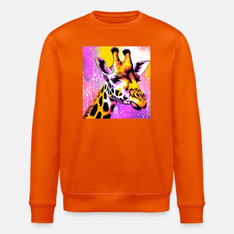 giraffe - Stanley/Stella ROLLER Unisex Organic Sweatshirt - bright orange