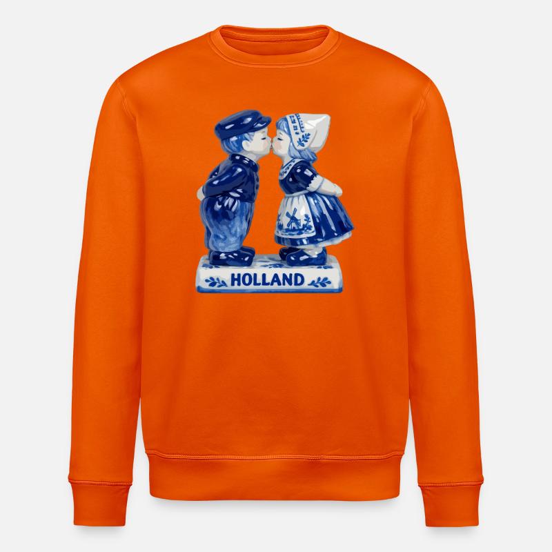 Delft Blue Küsspaar - Stanley/Stella Unisex Bio-Sweatshirt ROLLER - Tieforange