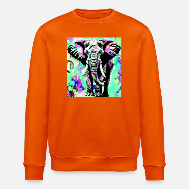 elephant - Stanley/Stella ROLLER Unisex Organic Sweatshirt - bright orange