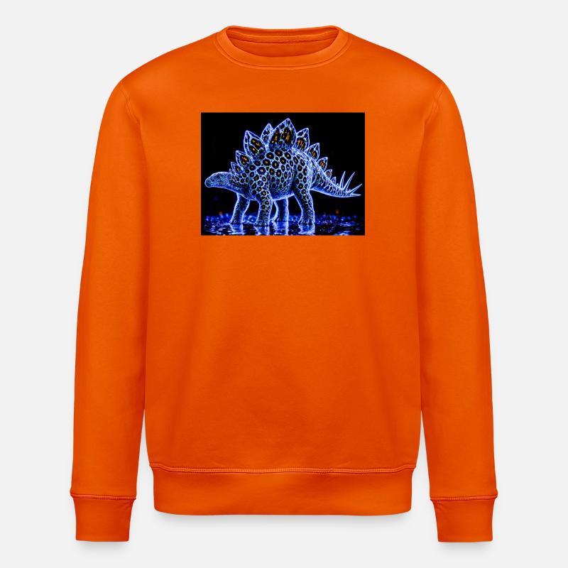 Neon-Stegosaurus-Leuchtmuster - Stanley/Stella Unisex Bio-Sweatshirt ROLLER - Tieforange