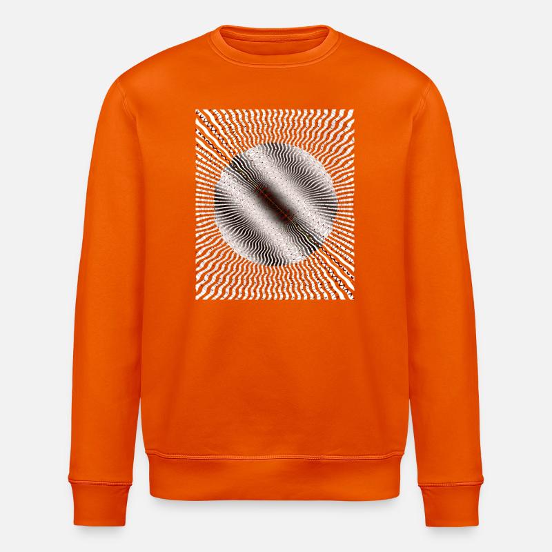 Circular Swirl Illusion Pattern - Stanley/Stella ROLLER Unisex Organic Sweatshirt - bright orange