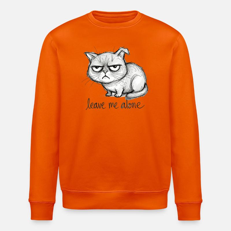 Doodle Cat - Stanley/Stella ROLLER Unisex Organic Sweatshirt - bright orange