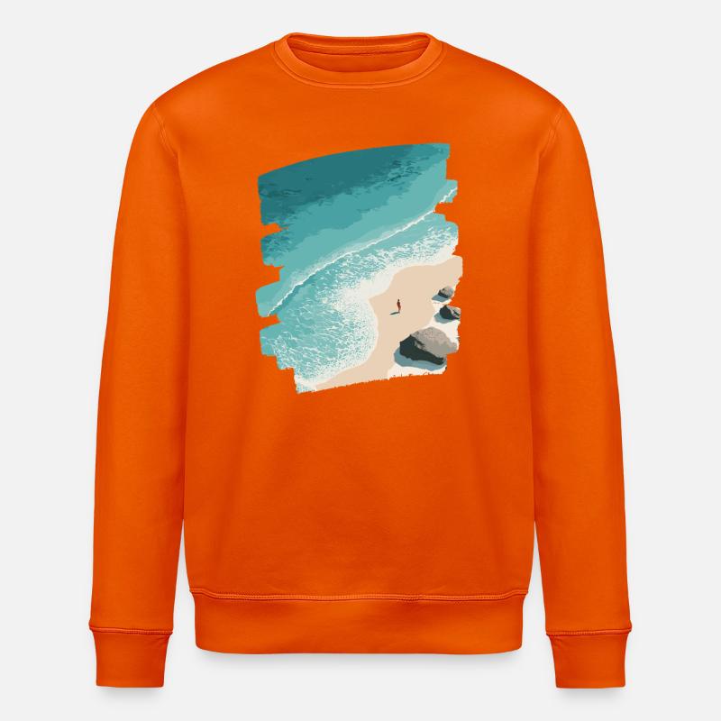 Palmiers de mer de plage - Sweat bio ROLLER Stanley/Stella Unisexe - orange profond