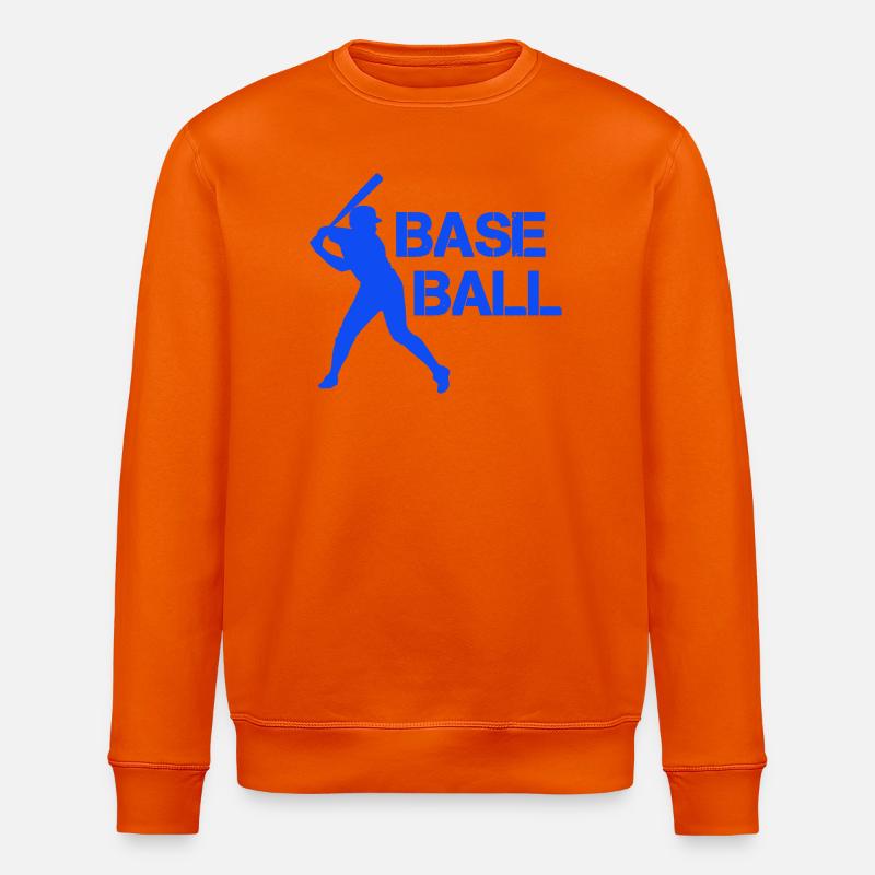 Silhouette de baseball en bleu éclat - Sweat bio ROLLER Stanley/Stella Unisexe - orange profond