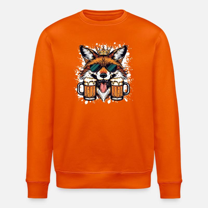 Bière Fox Drôle - Sweat bio ROLLER Stanley/Stella Unisexe - orange profond