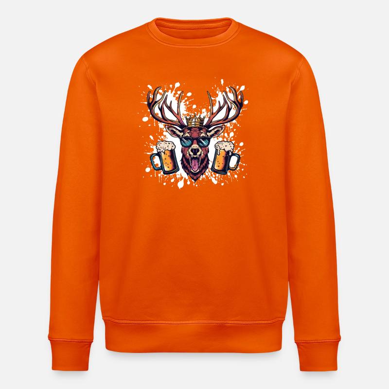Bière de cerf drôle - Sweat bio ROLLER Stanley/Stella Unisexe - orange profond