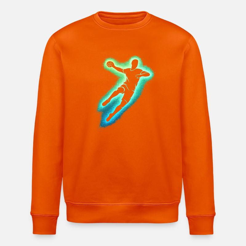 Silhouette de saut néon de handball - Sweat bio ROLLER Stanley/Stella Unisexe - orange profond