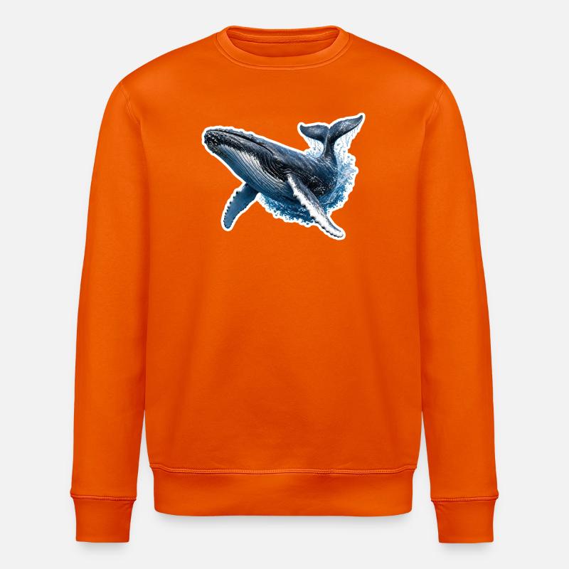 Springender Buckelwal – Dynamische Meeres-Illustra - Stanley/Stella Unisex Bio-Sweatshirt ROLLER - Tieforange
