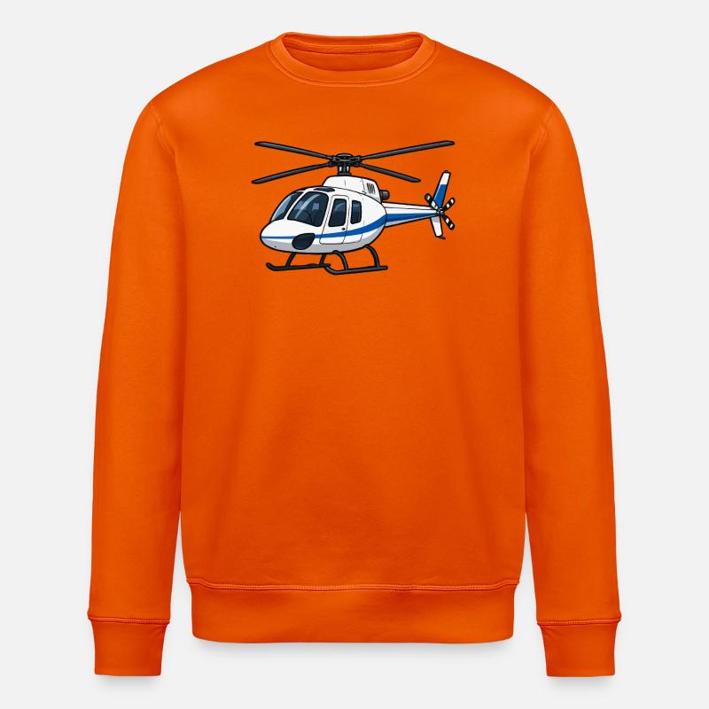 Illustration d’hélicoptère bleu-blanc - Sweat bio ROLLER Stanley/Stella Unisexe - orange profond