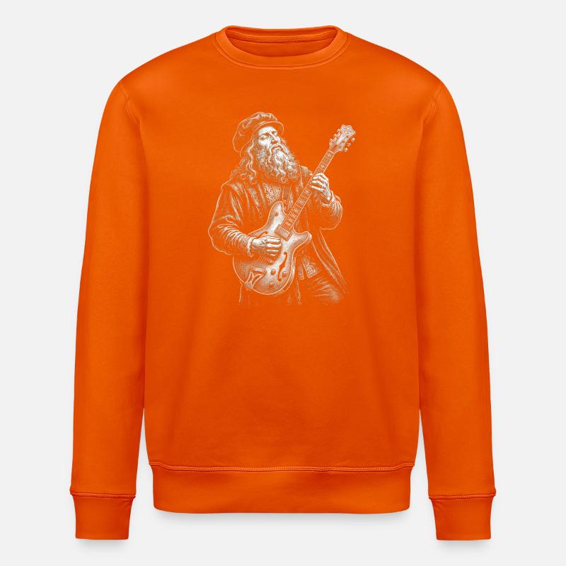 Leonardo Da Vinci spielt Gitarre - Stanley/Stella Unisex Bio-Sweatshirt ROLLER - Tieforange