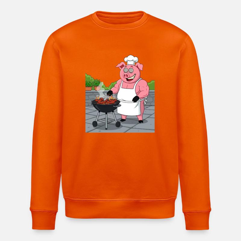 Cochon douillet grillé - Sweat bio ROLLER Stanley/Stella Unisexe - orange profond