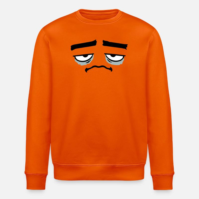 Grumpy sad disappointed face funny - Stanley/Stella ROLLER Unisex Organic Sweatshirt - bright orange