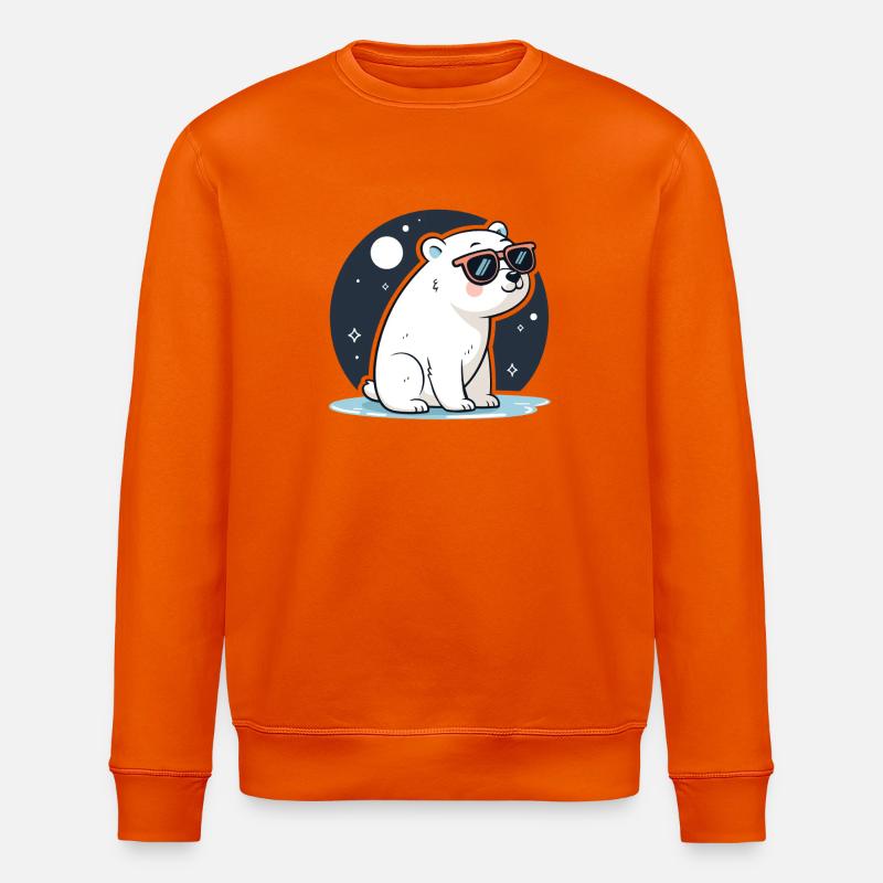 Rote Eisbär-Kosmische Brille - Stanley/Stella Unisex Bio-Sweatshirt ROLLER - Tieforange