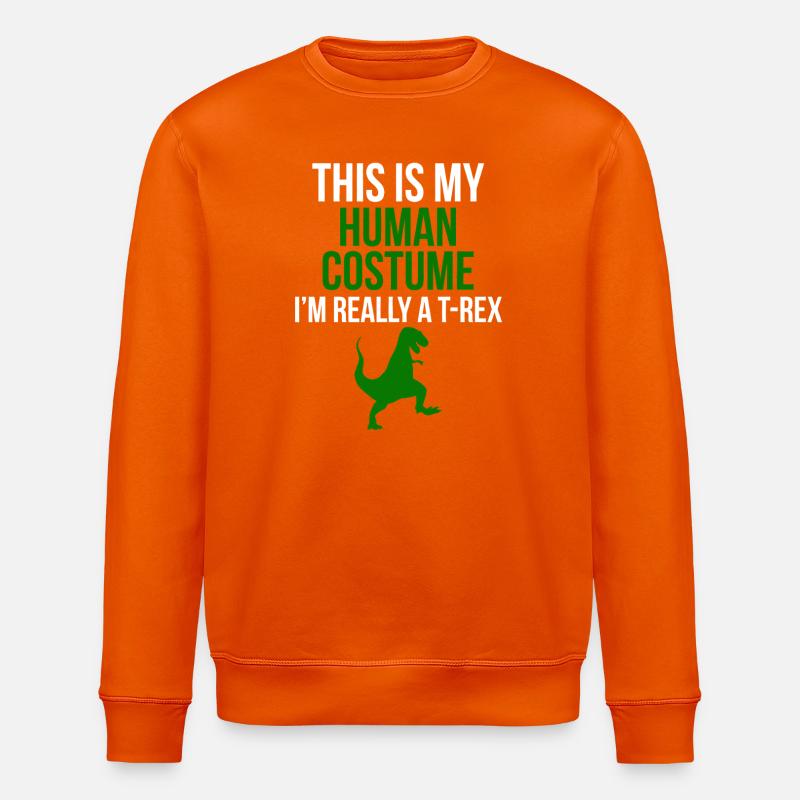 T-Rex Costume Tee - Stanley/Stella ROLLER Unisex Organic Sweatshirt - bright orange