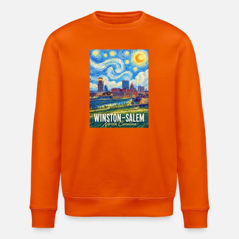 Winston-Salem, North Carolina - Stanley/Stella ROLLER Unisex Organic Sweatshirt - bright orange