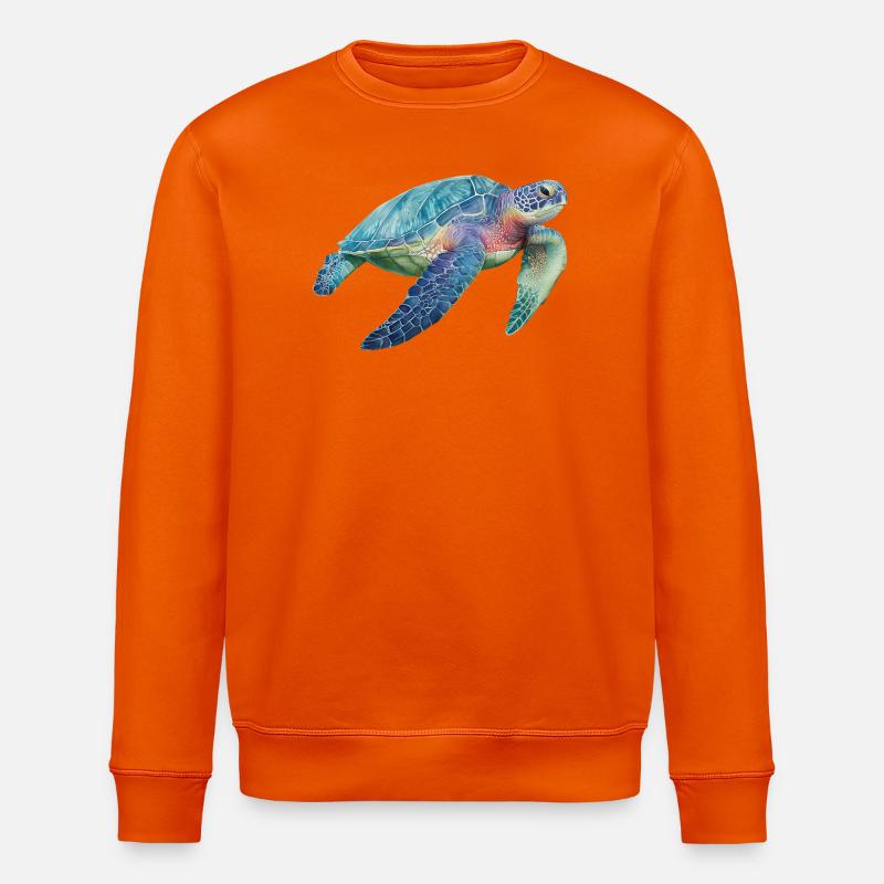 Turtle - Stanley/Stella ROLLER Unisex Organic Sweatshirt - bright orange