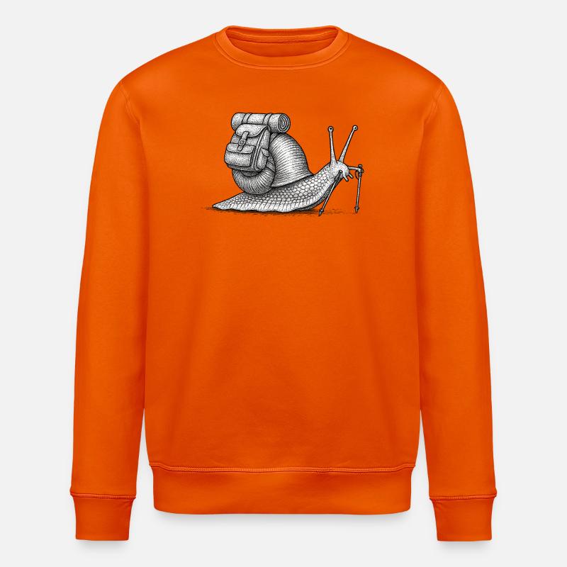Snail Trekker mit Rucksack - Stanley/Stella Unisex Bio-Sweatshirt ROLLER - Tieforange