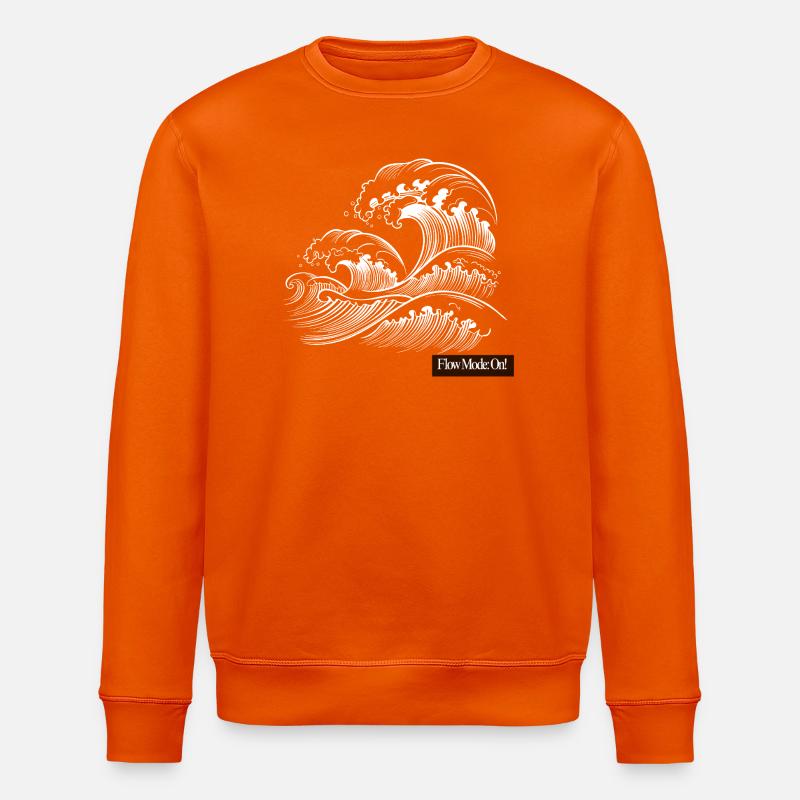 Waves Ukiyoe Line Soaring - Stanley/Stella ROLLER Unisex Organic Sweatshirt - bright orange