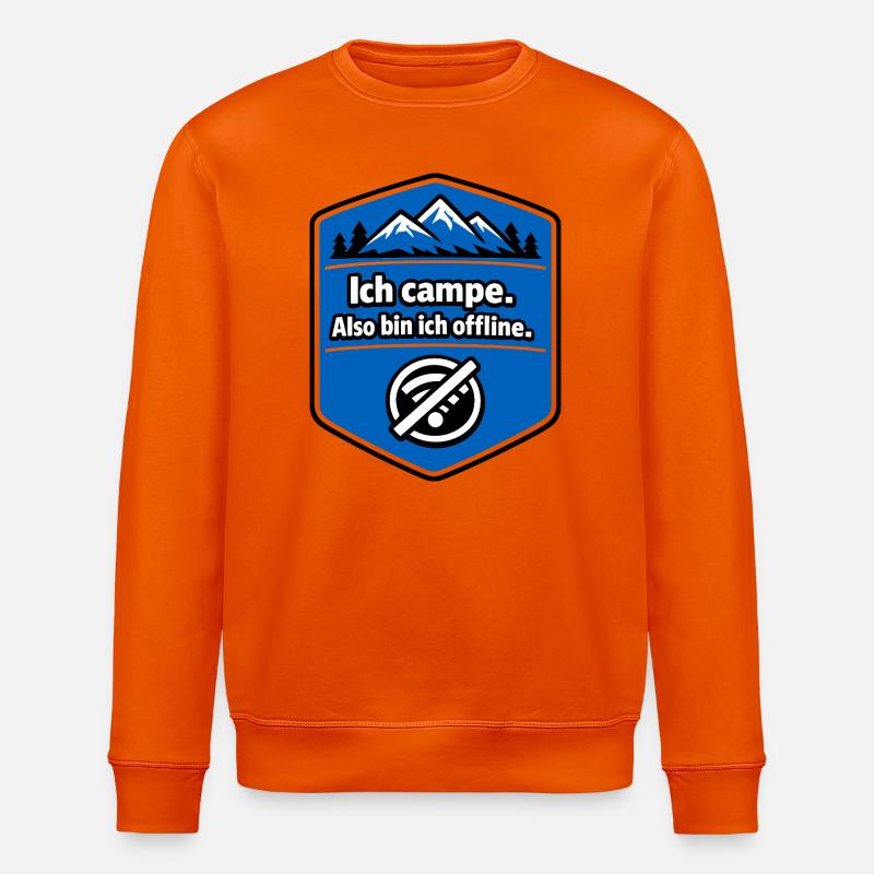 Camping - ich bin offline - Stanley/Stella Unisex Bio-Sweatshirt ROLLER - Tieforange