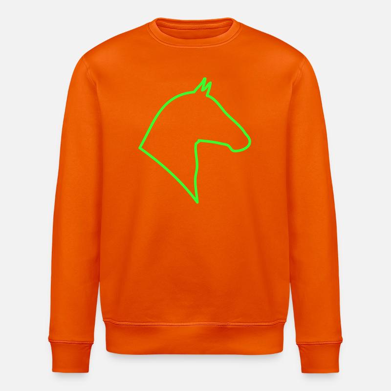 Contour du cheval en vert - Sweat bio ROLLER Stanley/Stella Unisexe - orange profond